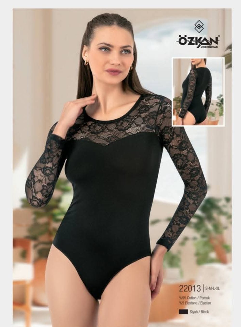 Női Hosszú Ujjú Csipkés Body