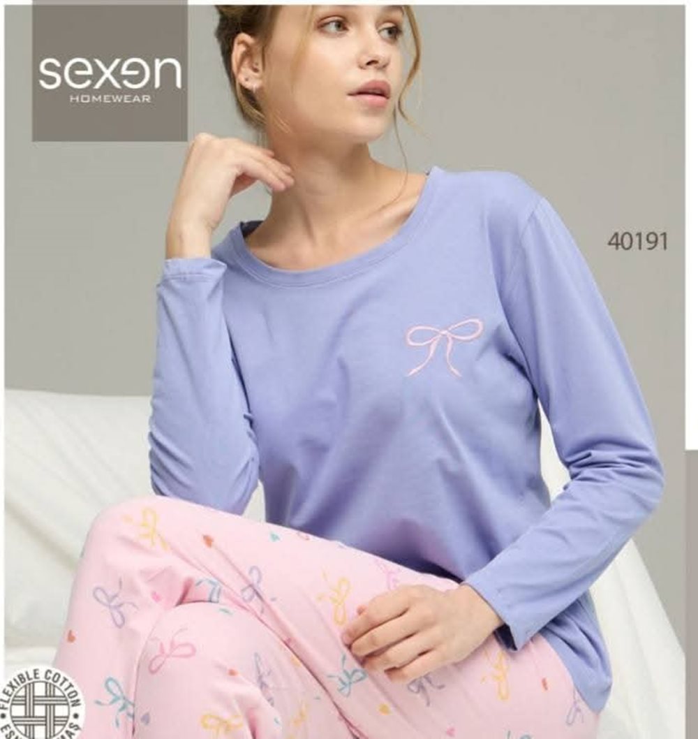 Női Hosszú Ujjú Pizsama,női pamut pizsama