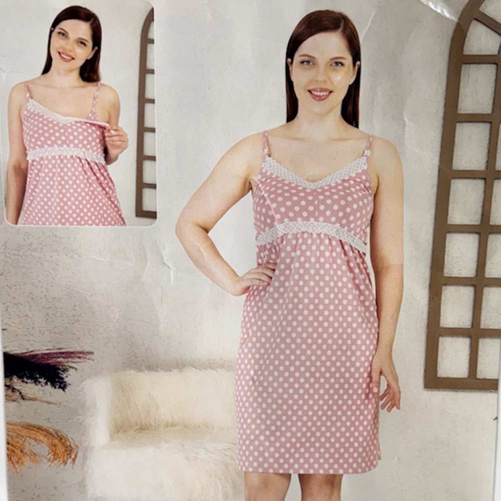 Szoptatós Pöttyös Hálóing,kismama hálóing