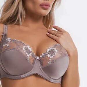 Lanny mode szatén csipkés merevítős melltartó D kosár