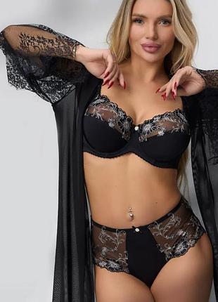 Lanny mode szatén csipkés merevítős melltartó D kosár - Image 6